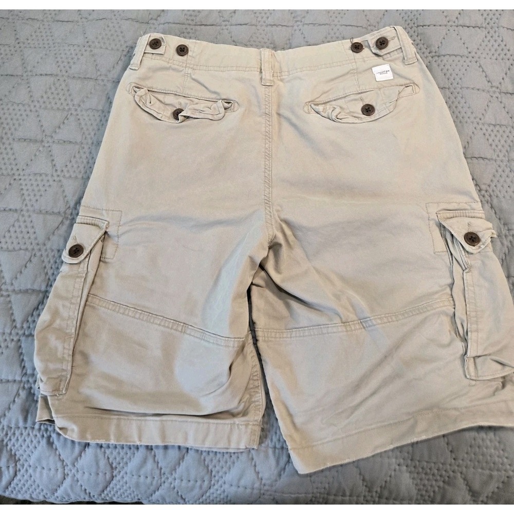 American Eagle Outfitters Cargo Shorts Mens 32 Beige Flex Canvas 10 Inseam - Picture 2 of 11